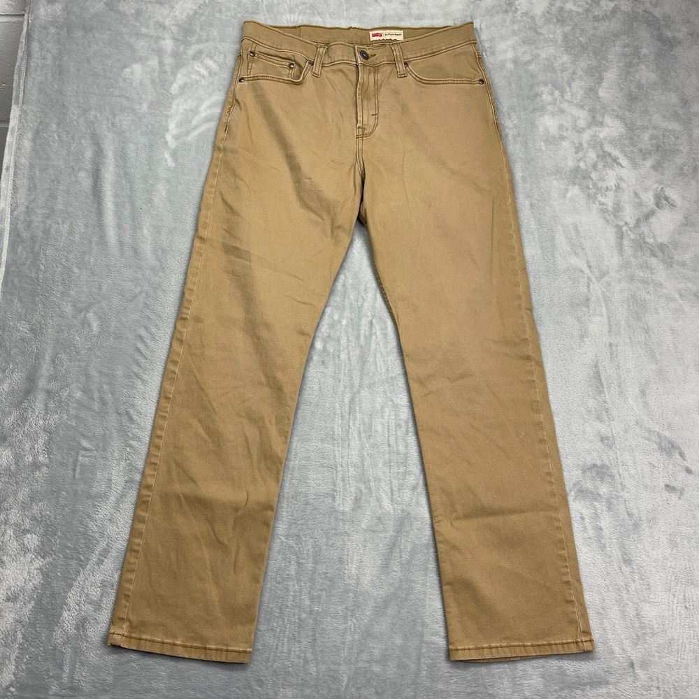 Wrangler Jeans Mens 32x30 Brown 5-Pocket Stretch High Waisted Slim Straight Leg